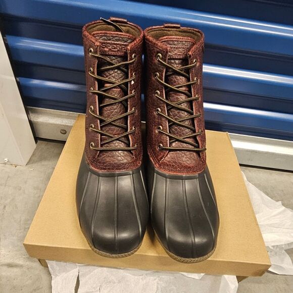 Sperry Mens Saltwater Duck Boot Blk/Amaretto Size 9.5 New - Picture 5 of 9